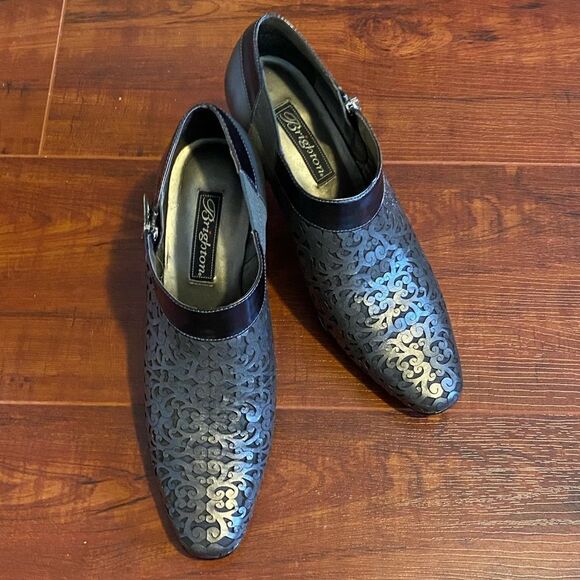 Brighton “Rhythm” Laser Cut Pewter Metallic Booties Size 9 - Picture 3 of 9